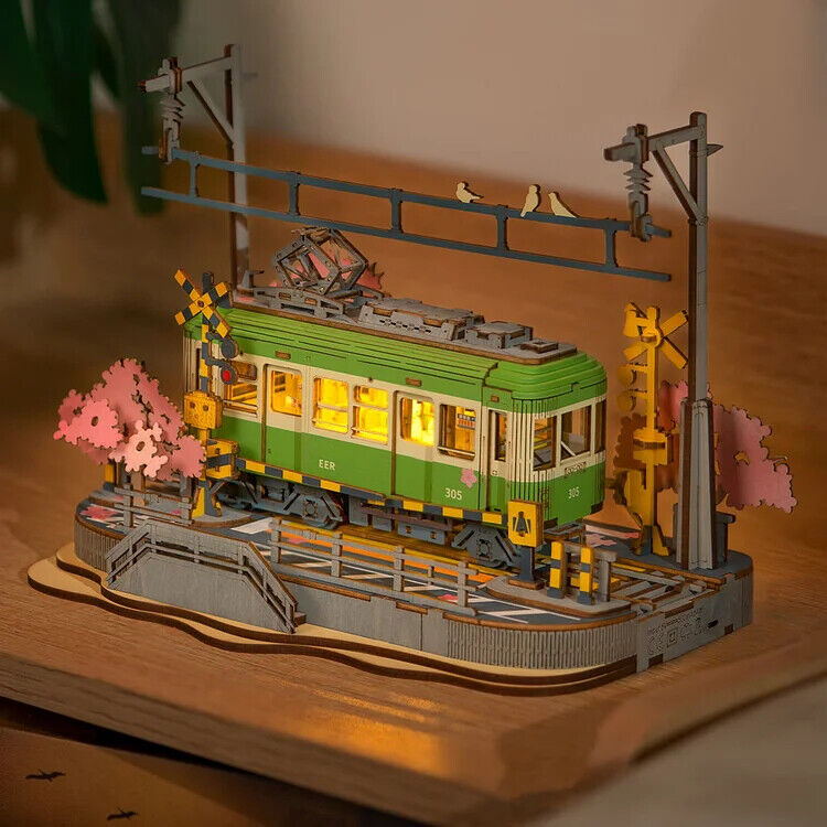 Puzzle 3D Japonais "Sakura Journey" - Tram en bois à construire