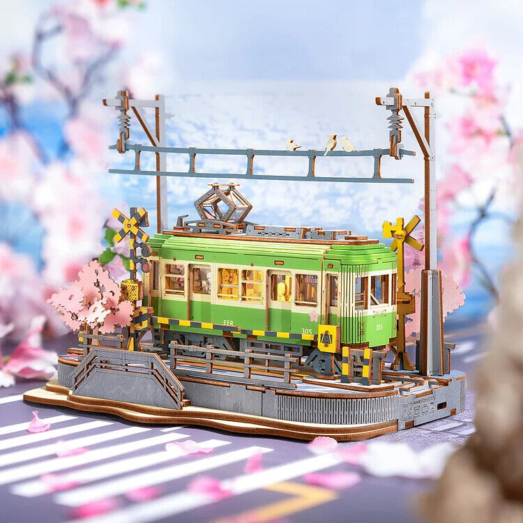 Puzzle 3D Japonais "Sakura Journey" - Tram en bois à construire