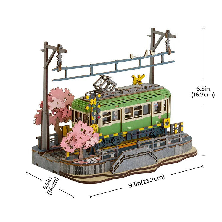 Puzzle 3D Japonais "Sakura Journey" - Tram en bois à construire